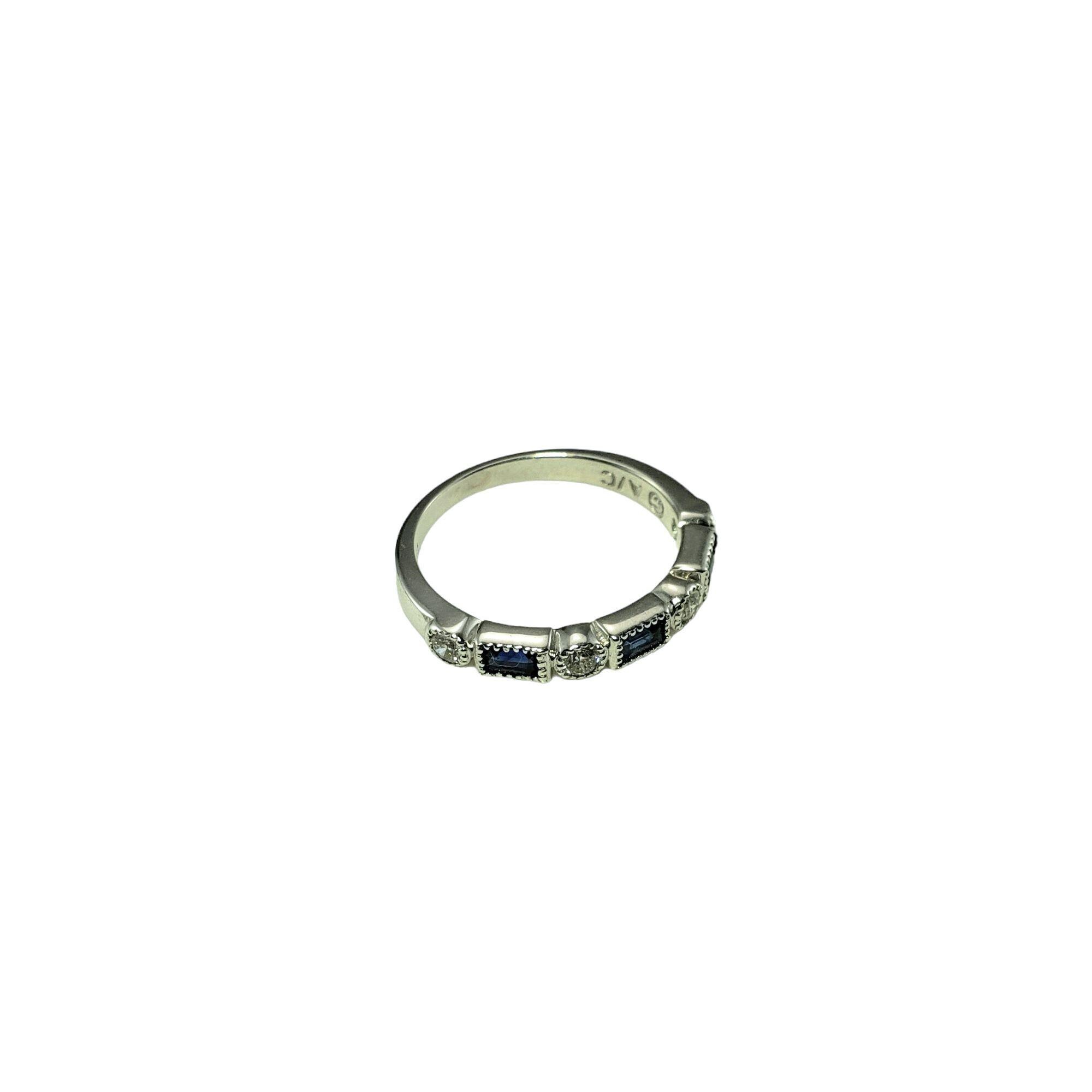 Vintage 14k White Gold Sapphire and Diamond Ring Size 5.75 Vintage 14k White Gold Sapphire and Diamond Ring Size 5.75