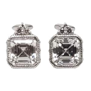 Judith Ripka Sterling Silver Cz Cushion Cut Earrings #22730
