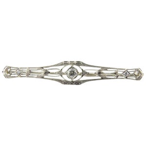 14 Karat White Gold and Diamond Brooch/Pin #3850