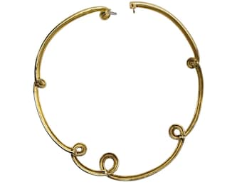 1990 Angela Cummings 18k Yellow Gold Twisted Link Collar Necklace 16" #26711