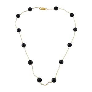 Vintage 14K geelgouden ketting en zwarte onyx ketting #13593