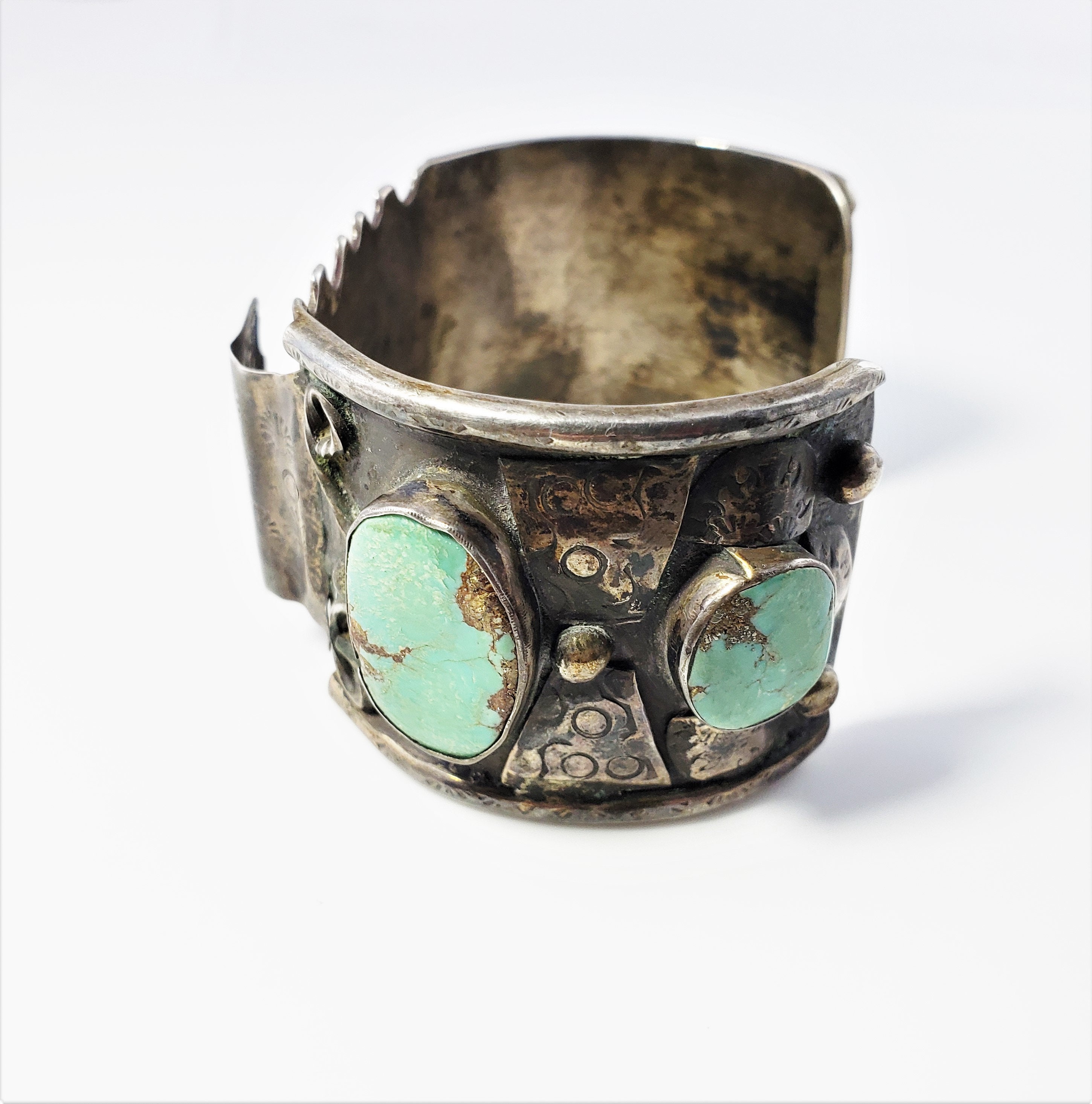 Vintage Native American Sterling Silver and Turquoise Watch  display picture 1