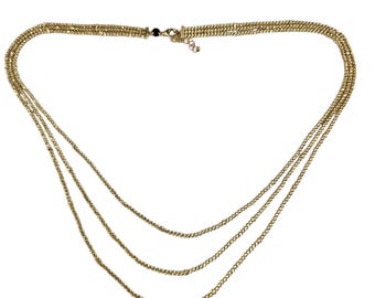 14k Yellow Gold Triple Strand Necklace #26275