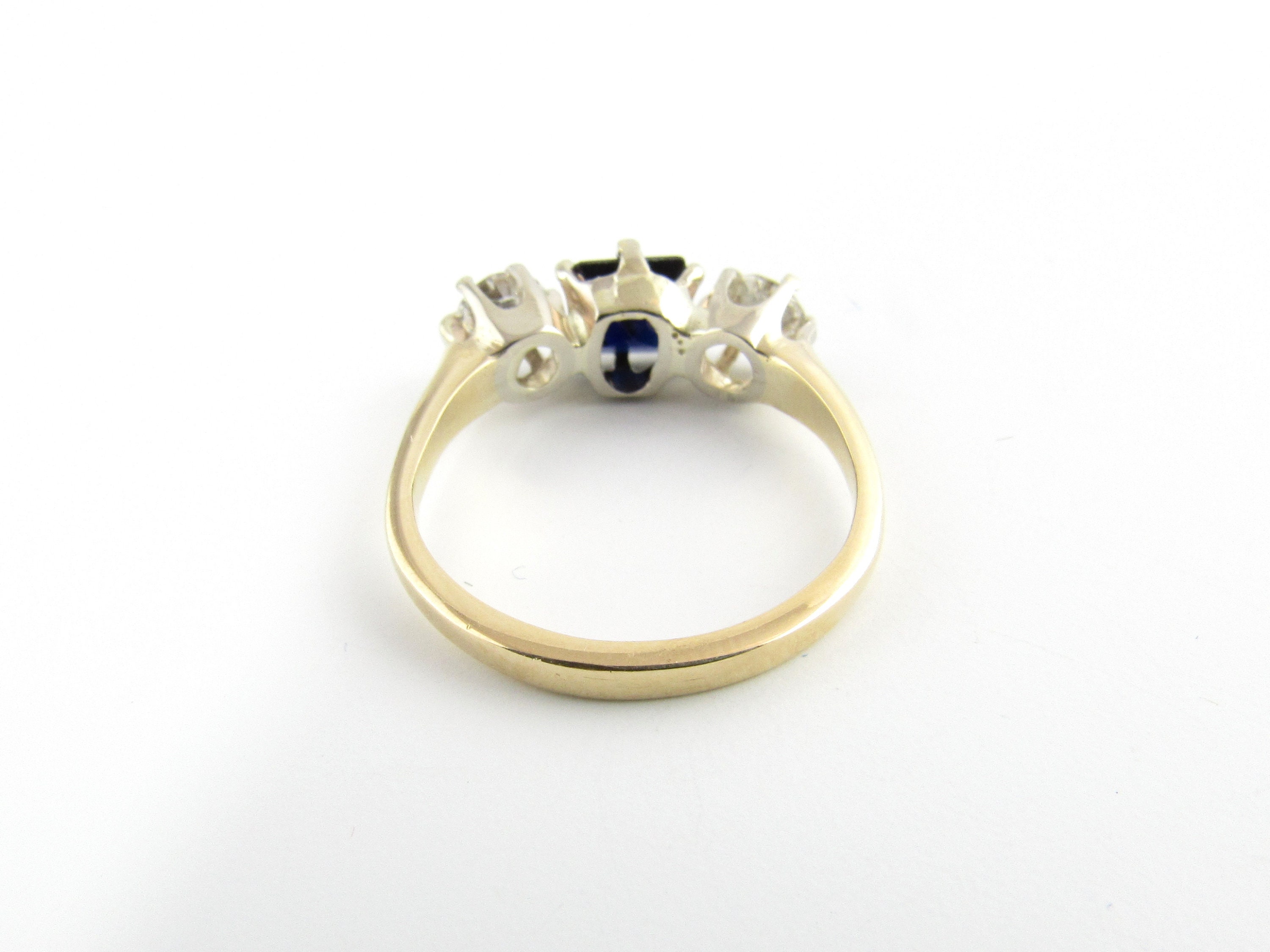 ゴールド サファイア ダイヤモンド リング 14号 本物 サファイア 0.94ct ダイヤモンド 0.14ct K18 YG リング 指輪 13号
