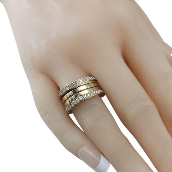 Bvlgari 18k Yellow Gold and Diamond B.ZERO1 Ring Size 6.5/53