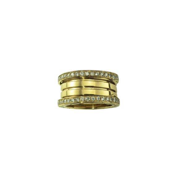 Bvlgari 18k Yellow Gold and Diamond B.ZERO1 Ring Size 6.5/53