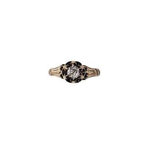 14 Karat Yellow Gold and Diamond Engagement Ring Size 5 #21890
