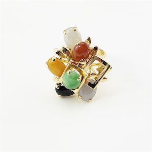 Vintage 14 Karat Edelstein Ring Größe 6
