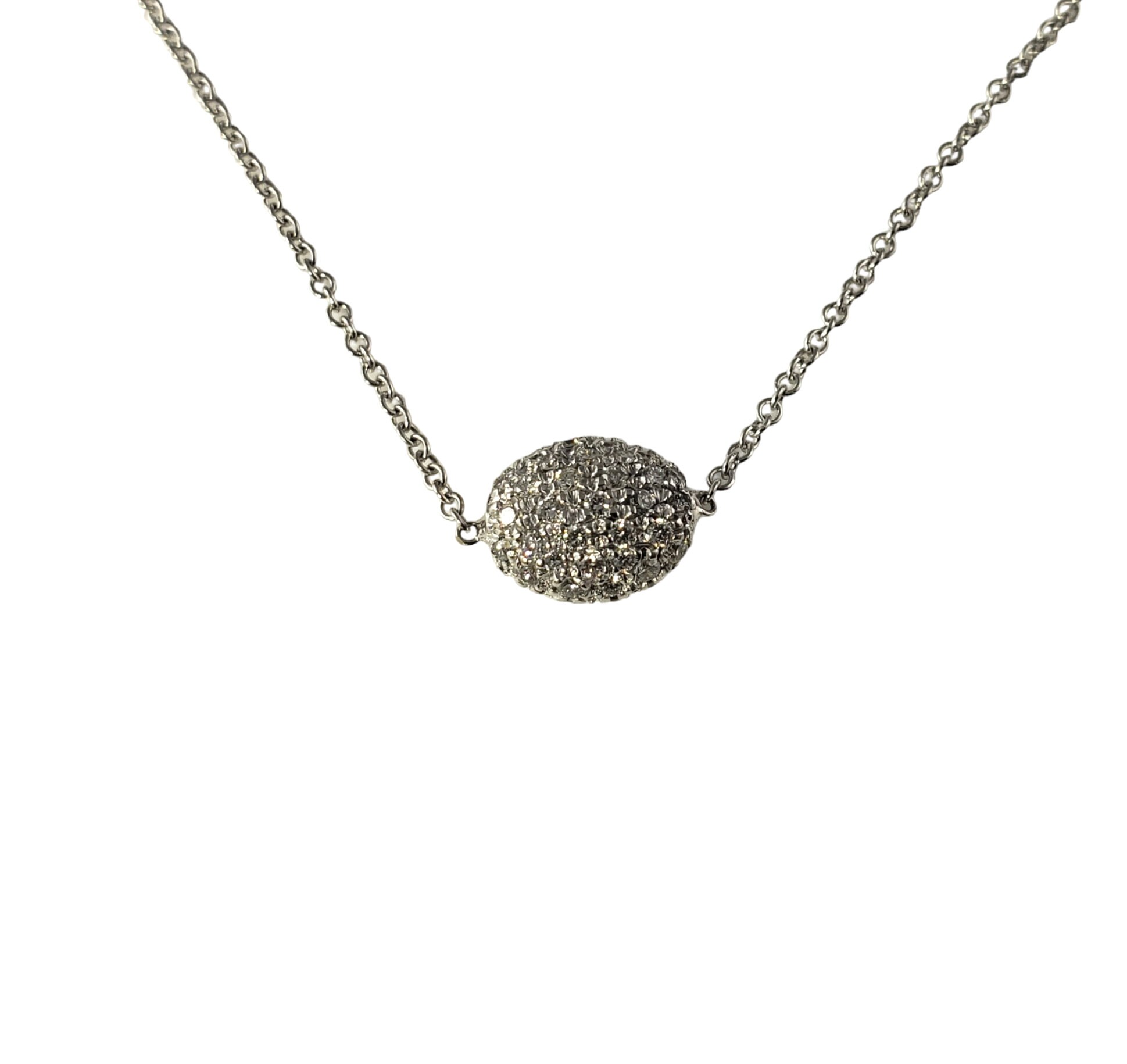 Vintage 18 Karat White Gold Diamond Slide Pendant Necklace