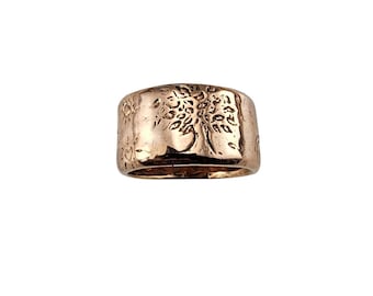 Jes Maharry 14k Rose Gold "Tree Ring" Grow Strong Size 8.25 #24954