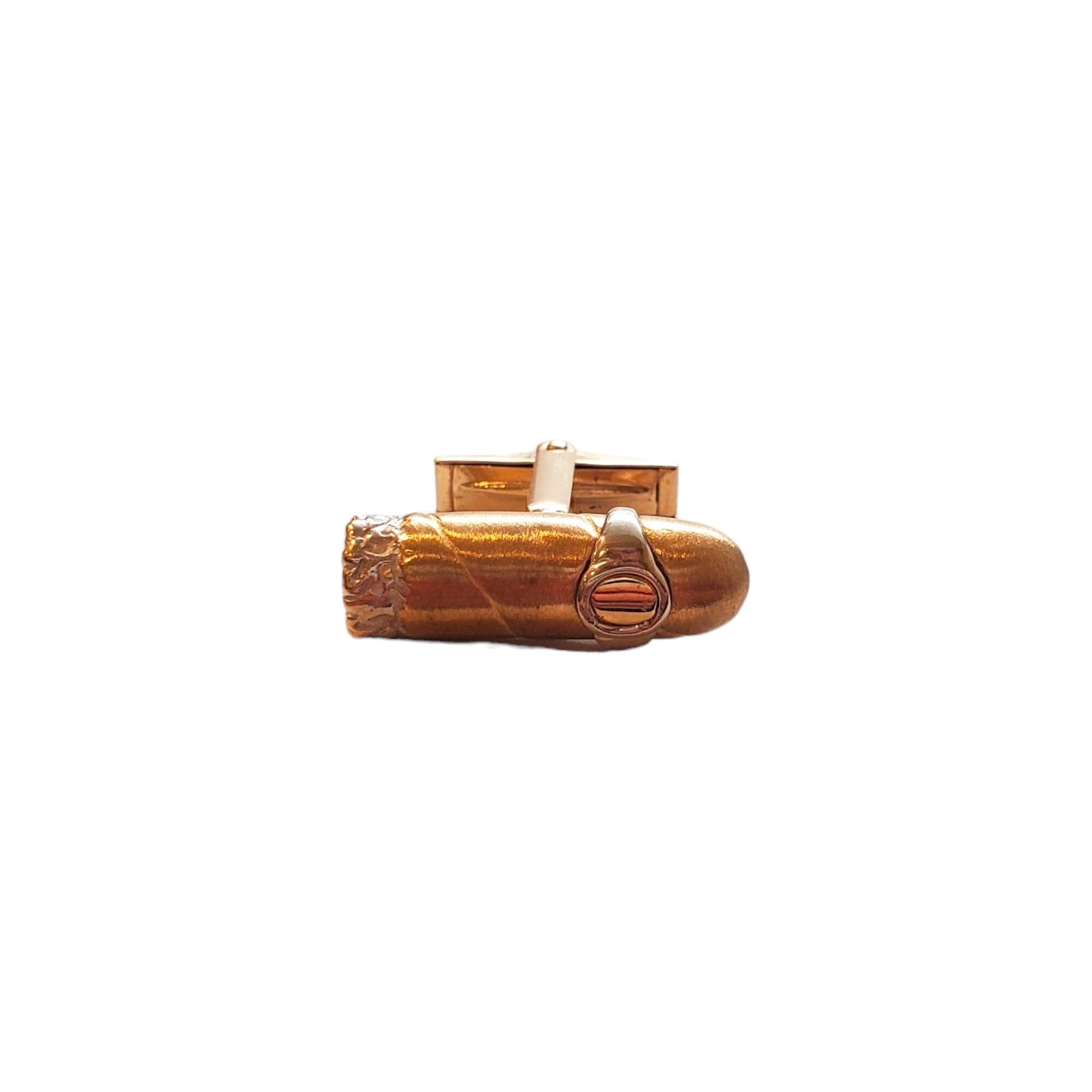 14K イエロー&ホワイト ゴールド シガー カフスボタン #18009 - Etsy 日本
