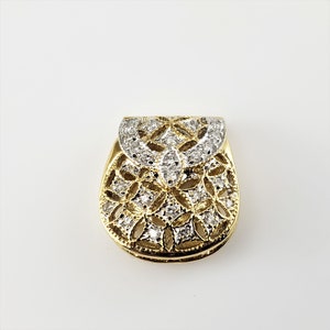 Vintage 18 Karat Gelbgold und Diamant Handtasche Anhänger #8820