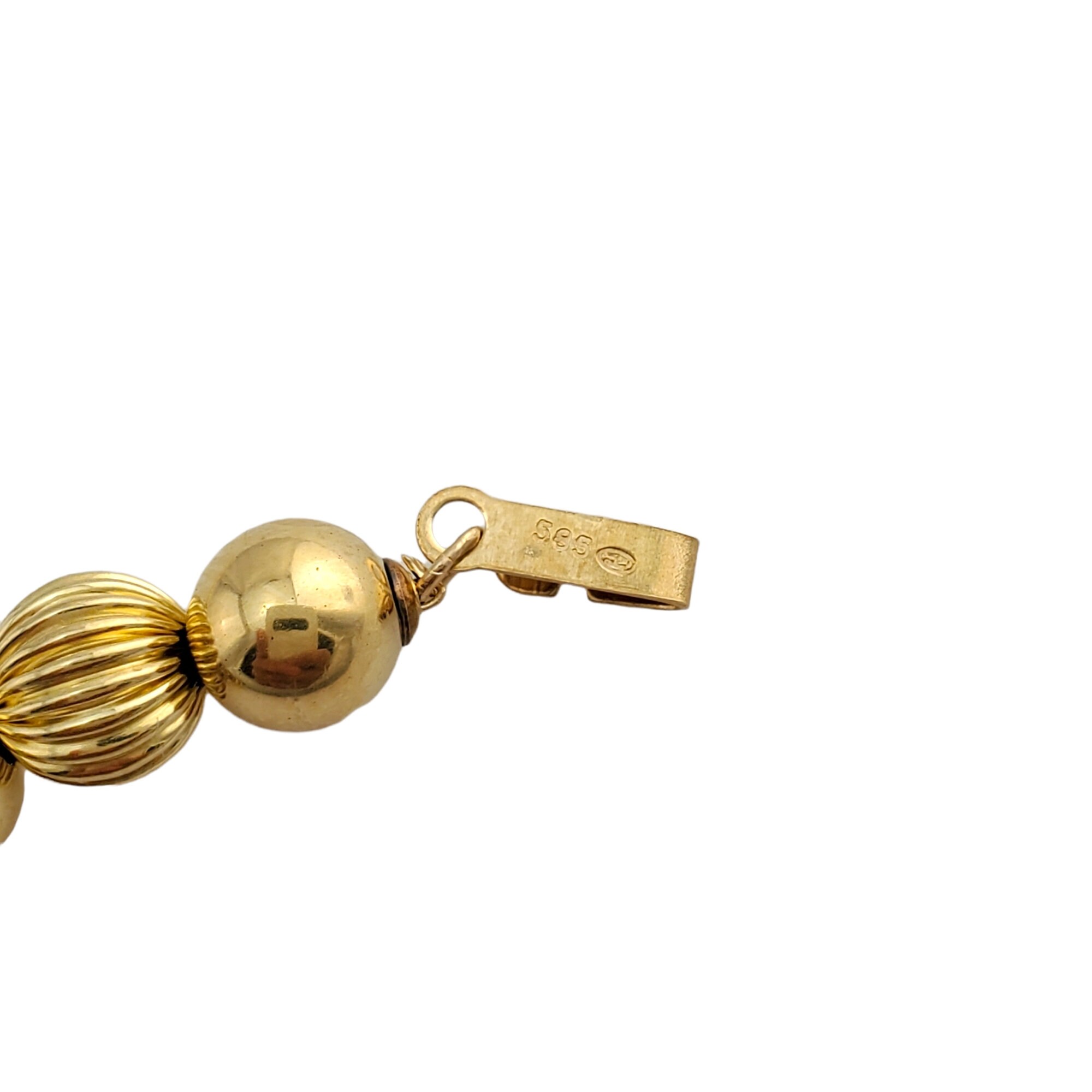 ヴィンテージ 14K イエロー ゴールド ビーズ ネックレス #12067 ヴィンテージ 14K イエロー ゴールド ビーズ ネックレス #12067