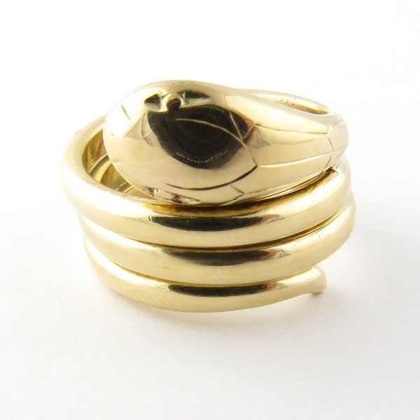 Vintage 14 Karat Yellow Gold Snake Ring Size 5 #3456