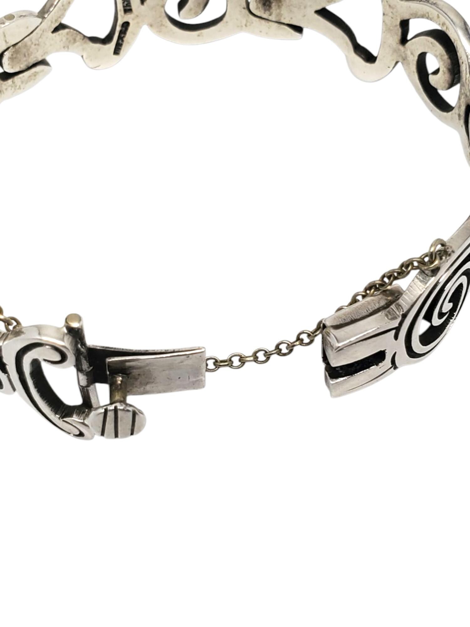 Mexico Taxco Sterling Silver Scroll & Swirl Bracelet #21495 - Etsy