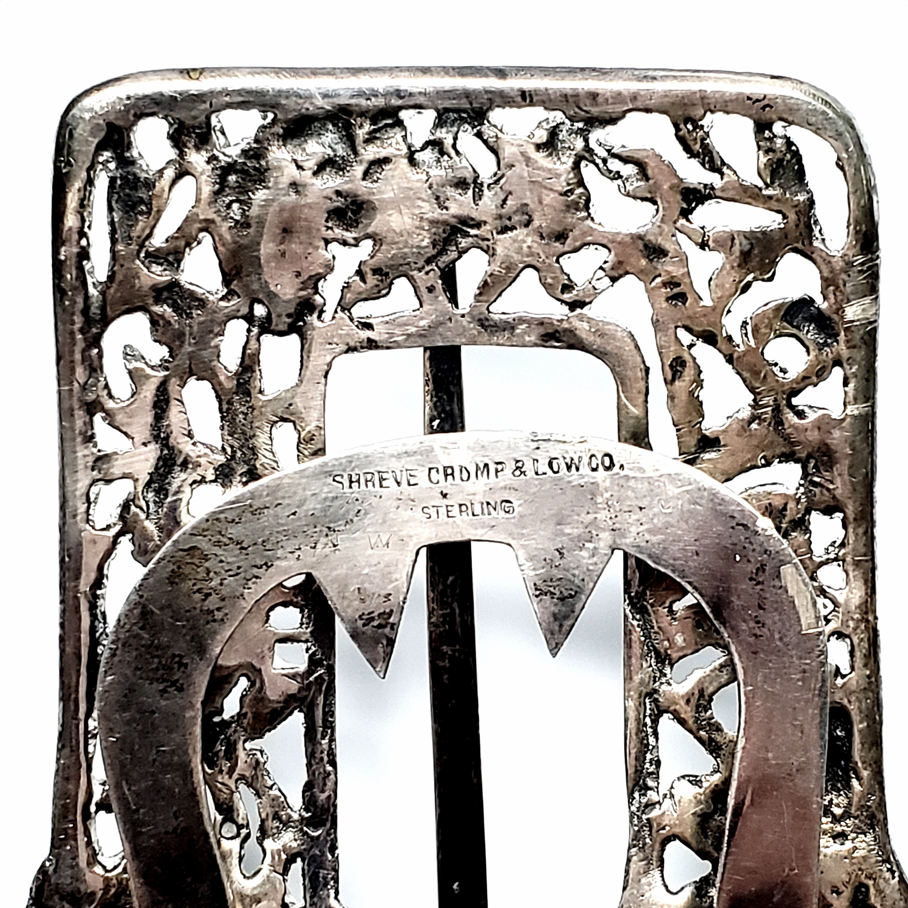 Vintage Shreve Crump & Low Sterling Silver Large Belt Buckle  display picture 1