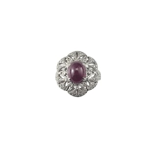 14 Karat White Gold Ruby and Diamond Ring Size 6.5 #20702