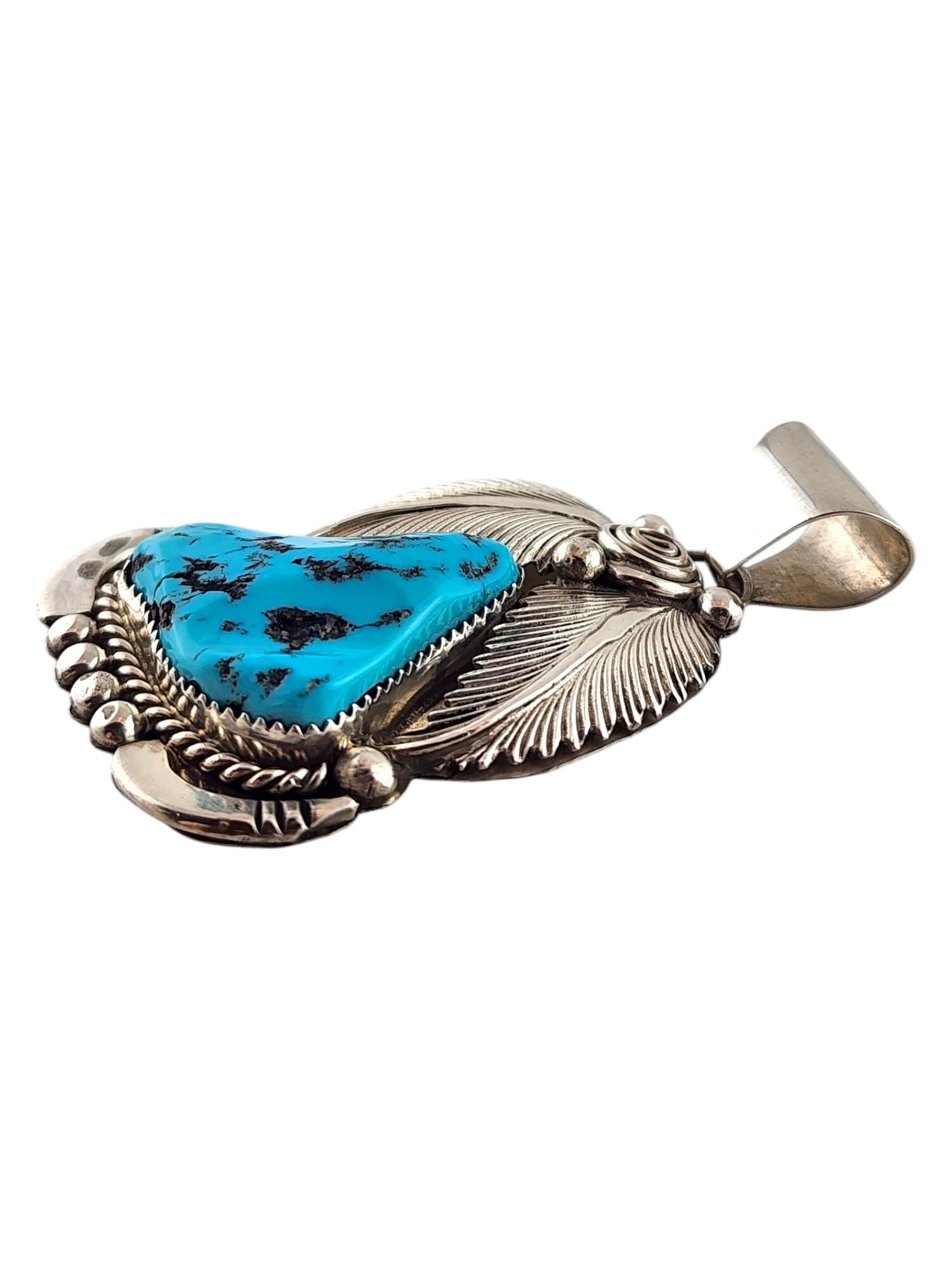 Daniel Etsitty Sterling Silver Navajo Turquoise Pendant #20088 - Etsy
