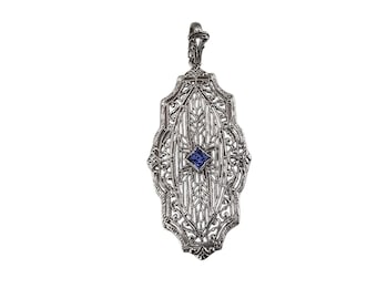 14k White Gold Filigree Pendant #25331