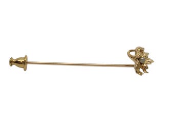 16k Yellow Gold Pearl Flower Stick Pin #24138