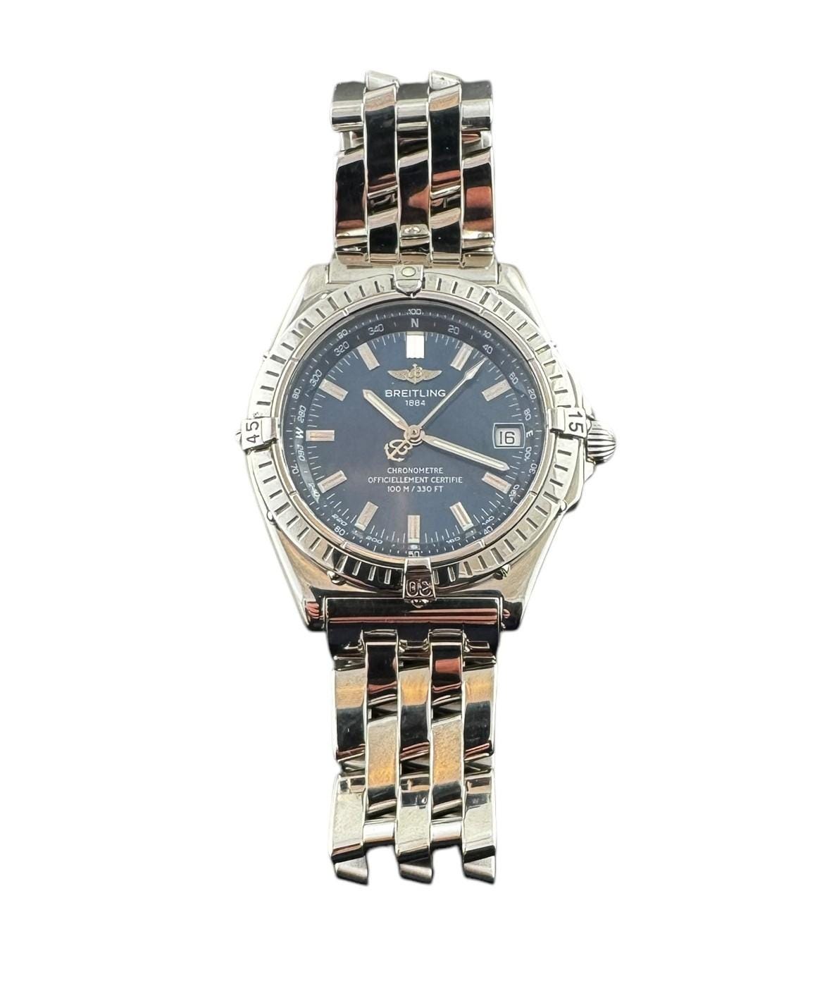 Breitling Windrider Wings Watch Blue Dial 38mm Stainless Steel #21372