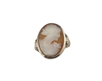 10k Yellow Gold Cameo Ring Size 7 #26226