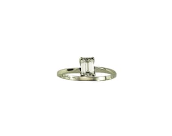 Stylecrest 14 Karat White Gold Emerald Cut Diamond Engagement Ring Size 7 #18245