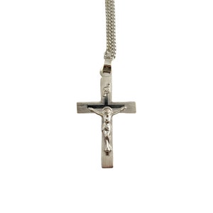 Vintage 14K White Gold Chain With Cross #12071