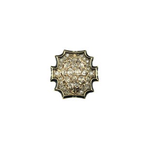 Anillo antiguo de oro amarillo de 14 k con diamantes, ónix y esmalte, talla 5, n.° 23051