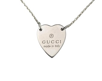 Gucci Sterling Silver Heart Pendant Necklace #26231