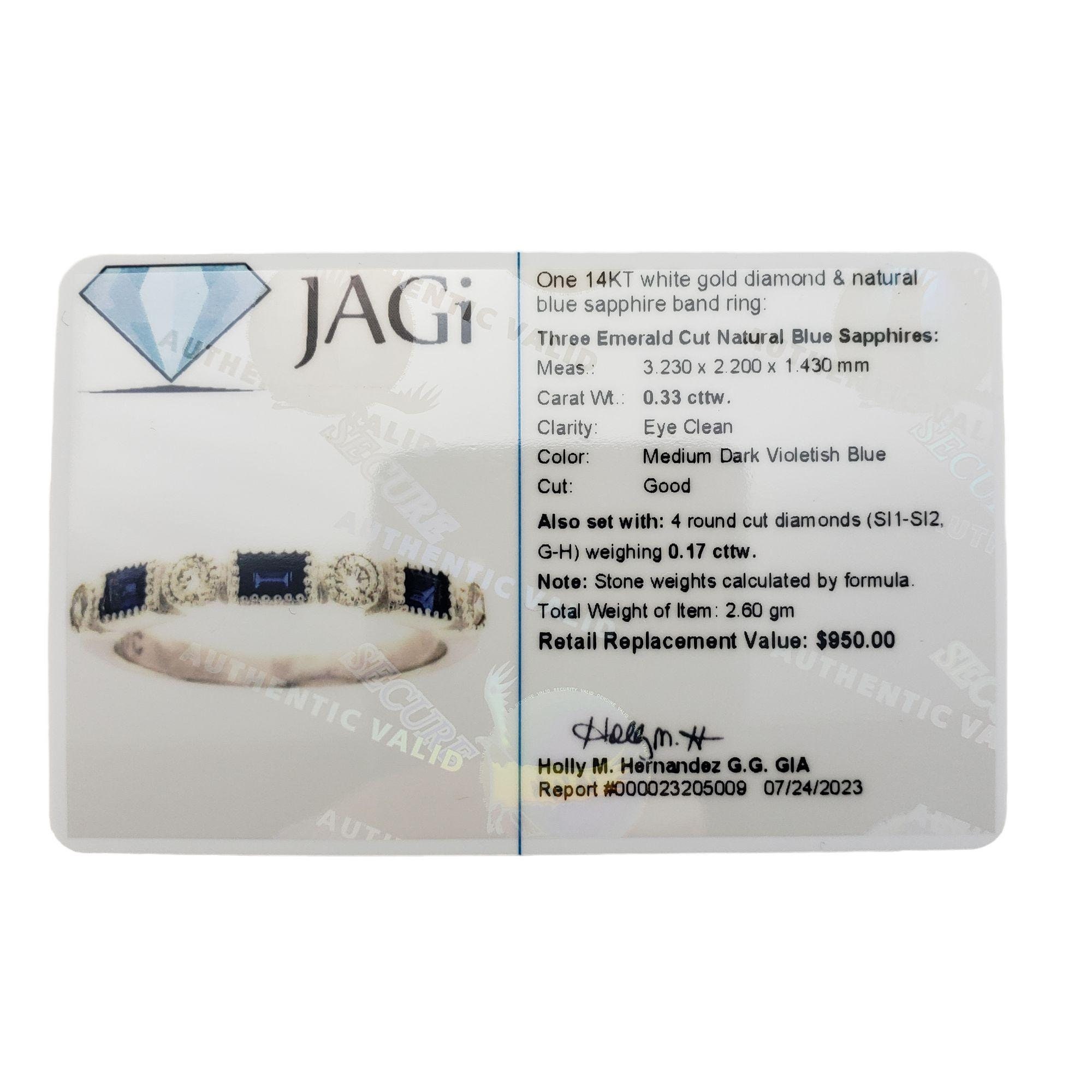 Vintage 14k White Gold Sapphire and Diamond Ring Size 5.75 Vintage 14k White Gold Sapphire and Diamond Ring Size 5.75