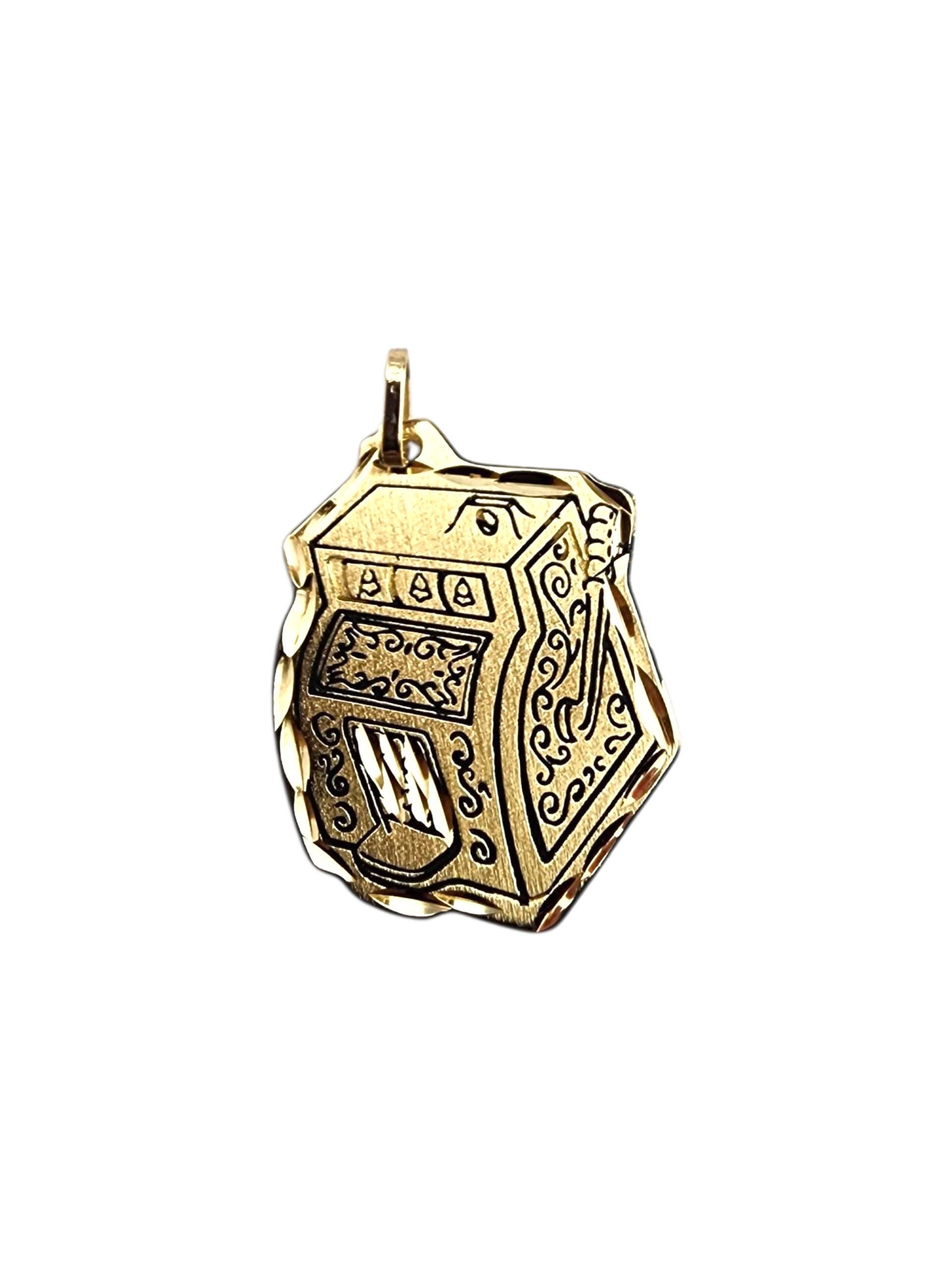 14k Yellow Gold Slot Machine Charm #22379