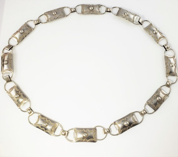 Vintage Native American Rectangle Conch Belt #7671 - image 1