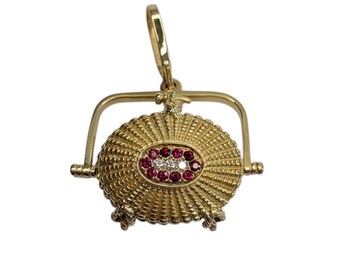 1977 Glenaan Elliott Robbins 14k Ruby Diamond Nantucket Basket Pendant #26858