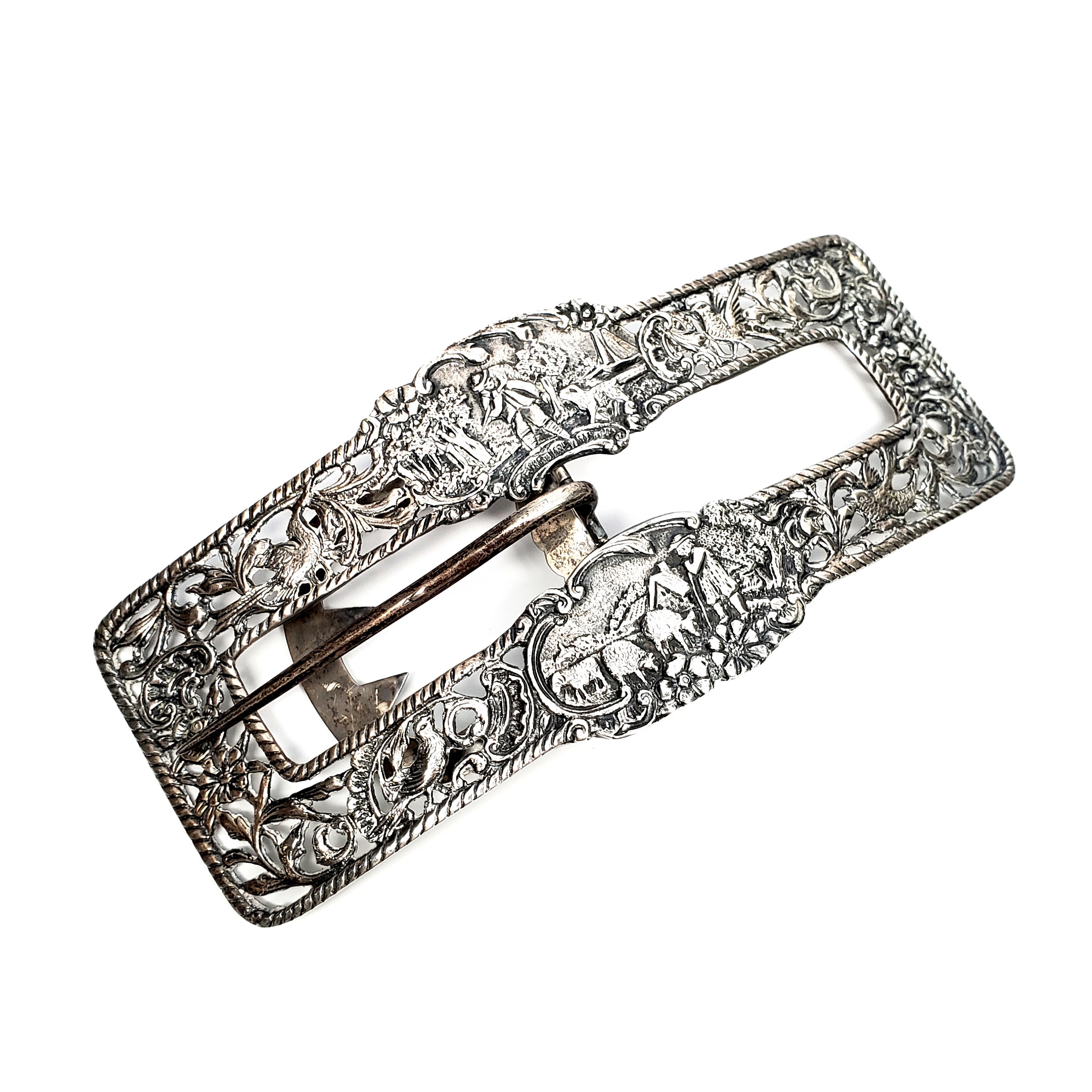 Vintage Shreve Crump & Low Sterling Silver Large Belt Buckle  display picture 2