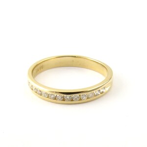 Vintage 14 Karat Yellow Gold Diamond Wedding Band Size 8 #4594