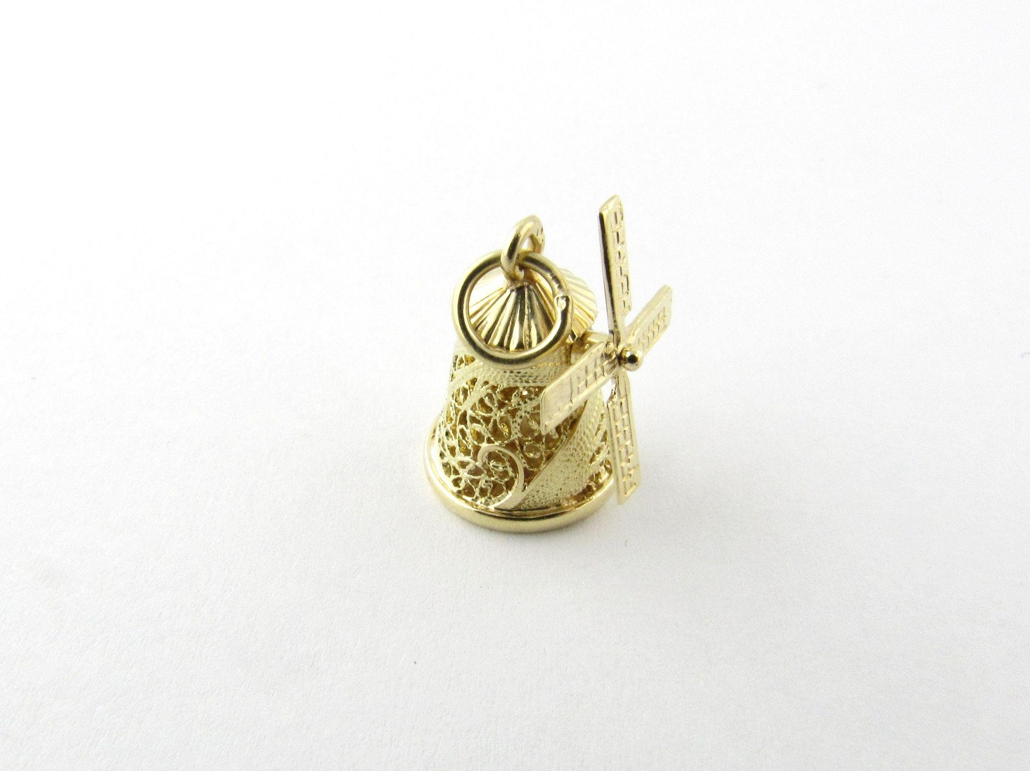Details about   Vintage 14kt Yellow Gold Moulin Rouge Windmill 1in Charm 