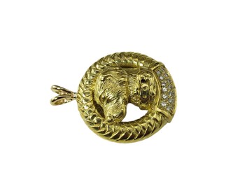 1989 Barry Kieselstein-cord 18k Yellow Gold Diamond Labrador Dog