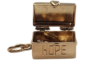 14k Yellow Gold Articulated Hope Chest With Doll Charm #26265