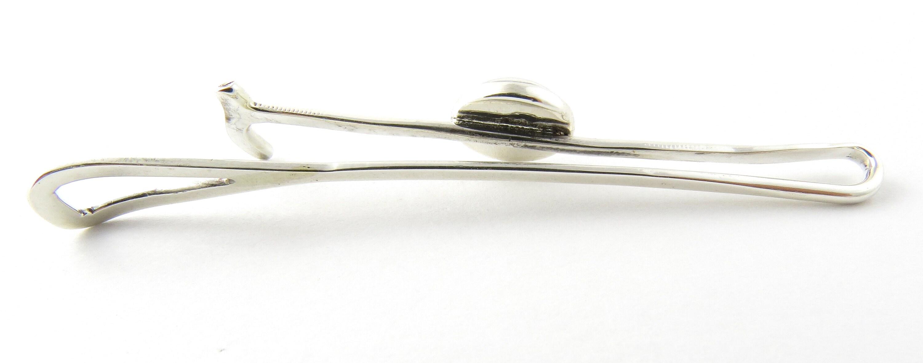 Vintage Sterling Silver Reverse Intaglio German Shepard Tie  display picture 2
