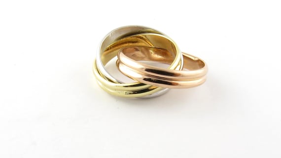 Vintage 18 Karat Tricolor Gold Ring Size 5 #3936