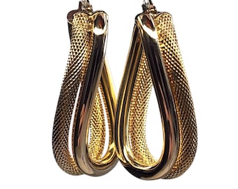 14k Yellow Gold Double Twisted Oval Earrings #26280