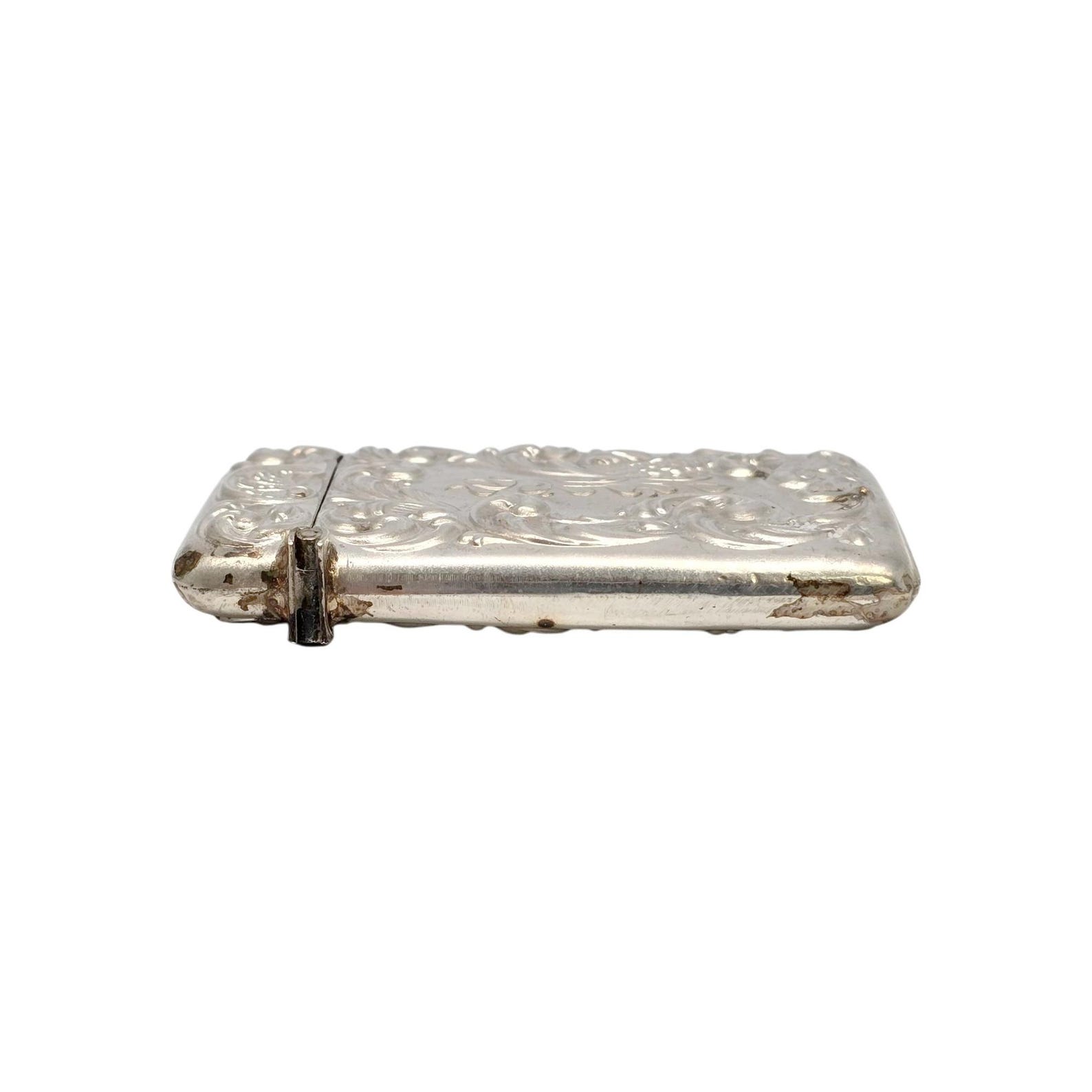 Antique Gilbert Sterling Silver Match Safe Vesta Case With Monogram ...
