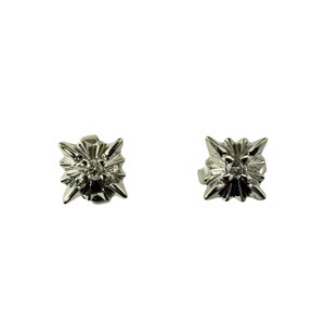 14 Karat White Gold and Diamond Stud Earrings #17158