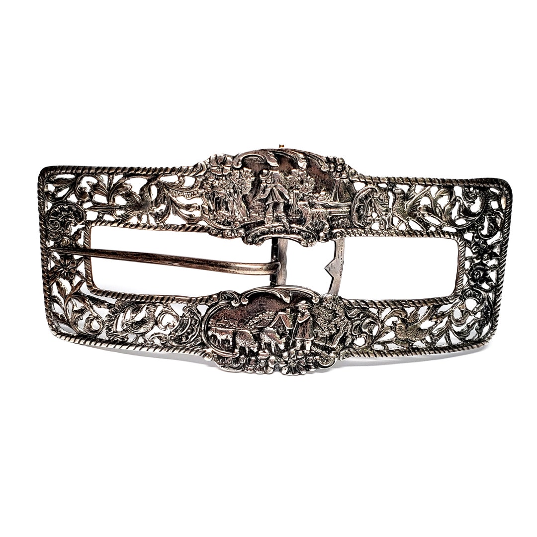 Vintage Shreve Crump & Low Sterling Silver Large Belt Buckle  display picture 3