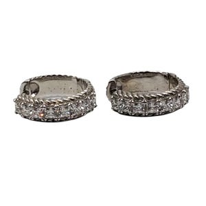 Judith Ripka Sterling Silver Cz Hoop Earrings #23399