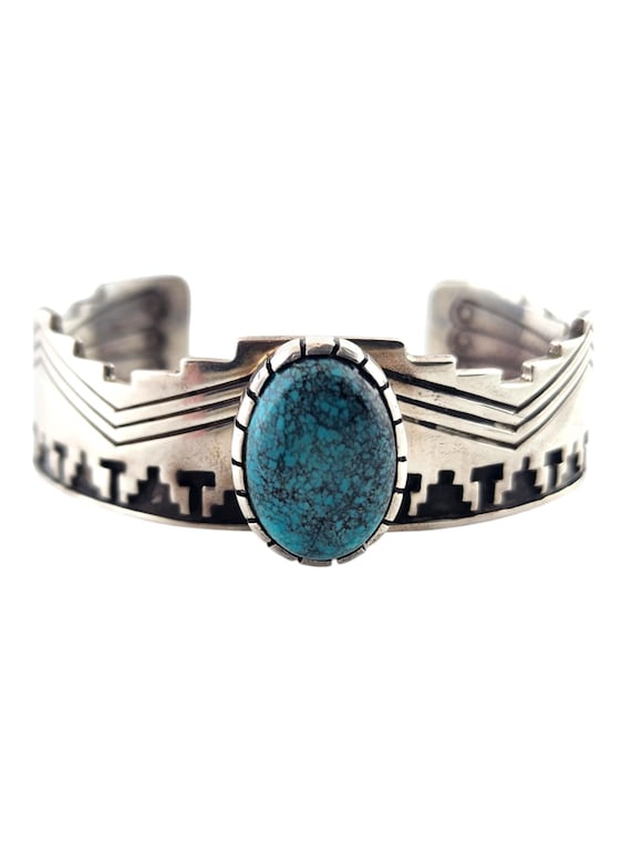 Joe Keyonie!! Vintage Native American Navajo Turquoise Sterling Silver Bracelet Joe Keyonie!! Vintage Native American Navajo Turquoise Sterling Silver Bracelet