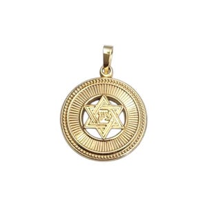 14k Yellow Gold Star of David Pendant #21626