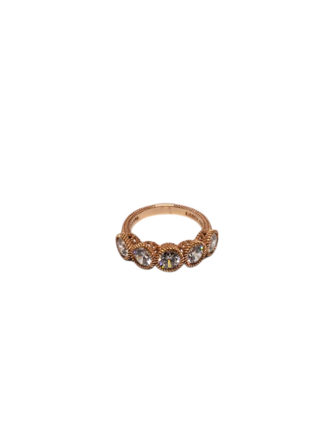Judith Ripka Sterling Silver Rose Gold Plated Vermeil Ring Size 8.5 ...