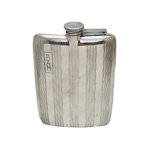 Elgin Eam Sterling Silver Hip Flask W/Mono #15757